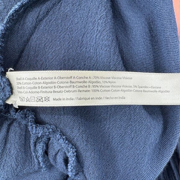 FREE PEOPLE Adella Blue Lacy Spaghetti Strap Mini Slip Dress Size L Large - Picture 10 of 10